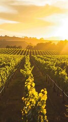 Aufkleber - vineyard in autumn