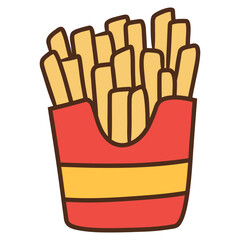 Wall Mural - french fries illustration