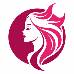 Beauty salon logo design silhouette vector art illustration