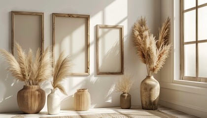 Aufkleber - A room with a white wall and a window