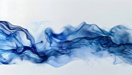 Poster - Abstract blue wave background with space for copy, water flow and fluid design for a modern banner or poster template
