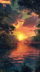 Aufkleber - sunset on the sea