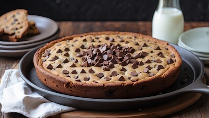 Wall Mural - Skillet roasted chocolate chips cookie cake