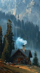 Aufkleber - landscape with fog