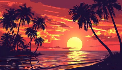Aufkleber - sunset over the sea