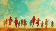 © Na-No Photos - Childhood leadership : A group of children joyfully run and play under a bright blue sky, basking in the warmth and freedom of a sunny day.