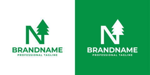 Letter N Tree Logo, Perfect for Environmental Organizations and Eco Friendly Brands