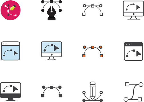 Pentool icon flat design vector illustration symbol