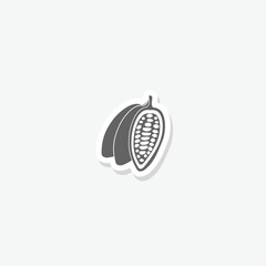 Sticker - Cocoa bean icon sticker isolated on gray background