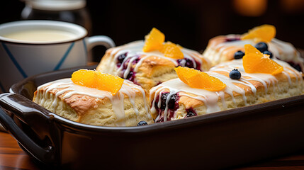 Wall Mural - a fancy box of blueberry orange scones