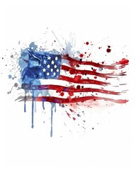 Wall Mural - Abstract grunge brushed flag of USA. Template for United states of America national holidays (Independence day, Veteran's day, Memorial day, etc).