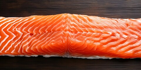 Fresh salmon fillet in close-up view on a clean white surface. Concept Food Photography, Fresh Salmon, Simple Composition, Close-up Shot, White Background