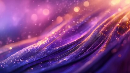 Wall Mural - enchanting abstract purple glitter wave background with sparkling particles