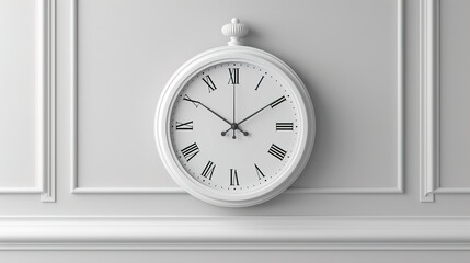 A Modern wall clock on a white background Place for text
