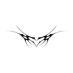 Sticker - Neo tribal y2k gothic style tattoo. Cyber sigilism heart design. Vector illustration.