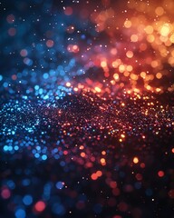 Poster - vibrant bokeh lights in red and blue create a magical atmosphere, perfect for festive backgrounds or