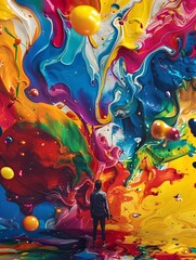 Colorful Liquid Swirl Painting Exploring the Expressive Potential of Acrylic Art