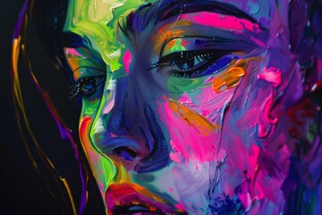 Leinwandbilder - Ambient image with vibrant gradient and curved light lines producing a modern abstract effect