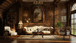 © AiDesign - Interior of antique old sitting area with sofa , chairs and wooden furniture