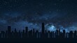© mashimara - Blackout and power outage. A city skyline under a stunning starry night sky, illustrating the vastness of the universe and urban beauty. The concept is cosmic and urban wonder.