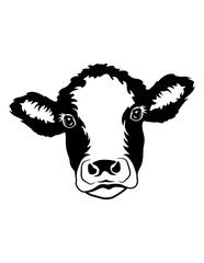 Cute Baby Cow | Cow’s Head | Farm Animal | Calf | Farm Owner | Cow Meat Shop | Baby Bull Head | Original Illustration | Vector and Clipart | Cutfifle and Stencil