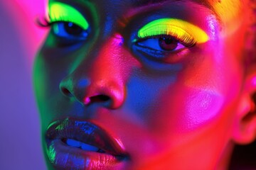 Poster - The image displays a blurred gradient transition from red to blue with a clear edge on the side