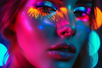 Poster - This image features a smooth neon gradient with reflective surfaces and vibrant colors
