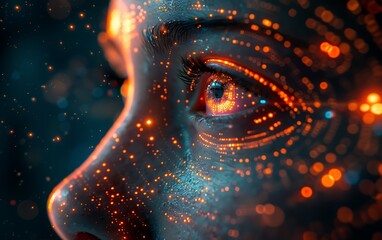 Poster - advanced AI technology and graphics that recognize women's faces