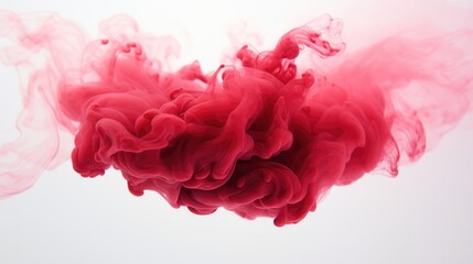 Transparent maroon red smoke cloud isolated