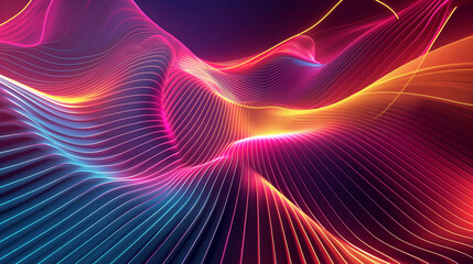 Wall Mural - 3D rendered lively background consisting of a combination of wavy shapes in various colors. creating a lively image Abstract vector geometric wave line design.