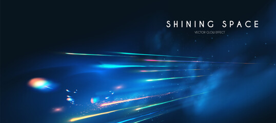 Wall Mural - motion light effect. shining magic background and liquid speed light.