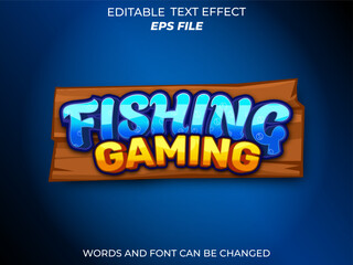 Fototapete - fishing game text effect, font editable, typography, 3d text for games. vector template