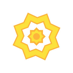 Poster - Sun icon vector isolated on white background for your web and mobile app design, Sun logo concept. Religious textures for celebration designs or religious ornaments