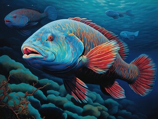 Wall Mural - fish in aquarium