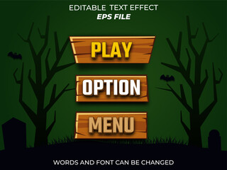 Fototapete - play text effect, font editable, typography, 3d text for medieval fantasy and rpg games. vector template