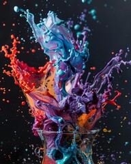 Wall Mural - Abstract Colorful Fluid Art