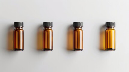 Canvas Print - Glass pill bottle set apart on a white background