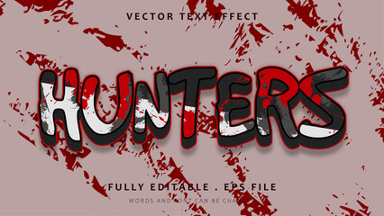 Wall Mural - Abstract Grunge Hunter Editable Text Effect Design Template