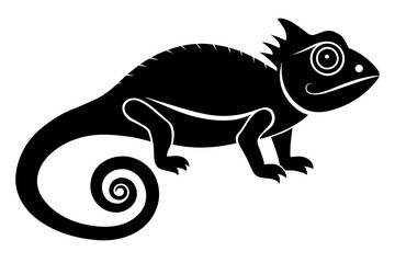 Wall Mural - chameleon animal silhouette vector illustration