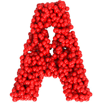 Letter A from balls isolated