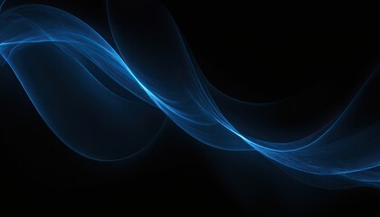 Poster - 3d render, abstract minimal neon background with glowing wavy line. dark wall illuminated with led l