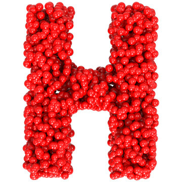 Letter H from balls isolated