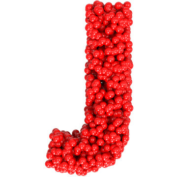 Letter J from balls isolated