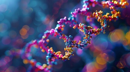 Poster - Two strands of microRNA forming a double helix structure ready to target a mRNA sequence