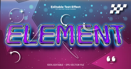 Wall Mural - Element y2k editable text effect in y2k modern trend style