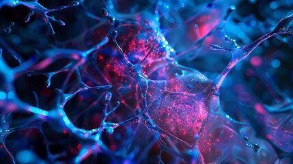 Poster - Fluorescently labeled proteins resembling a tangled web demonstrating the intricate connections within a signal transduction network