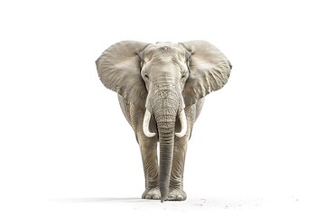 Wall Mural - elephant approaching isolated