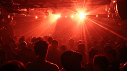 Poster - a packed club buzzed with energy, vibrant lighting, and an electric, palpable excitement.
