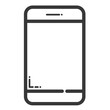 © TimmyTimTim - A smartphone in line draw with transparent screen and background in minimal design.