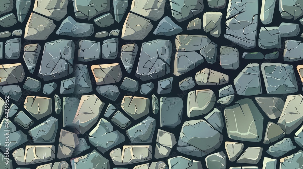 Seamless stone wall texture, 2d game stone texture, cartoon seamless ...